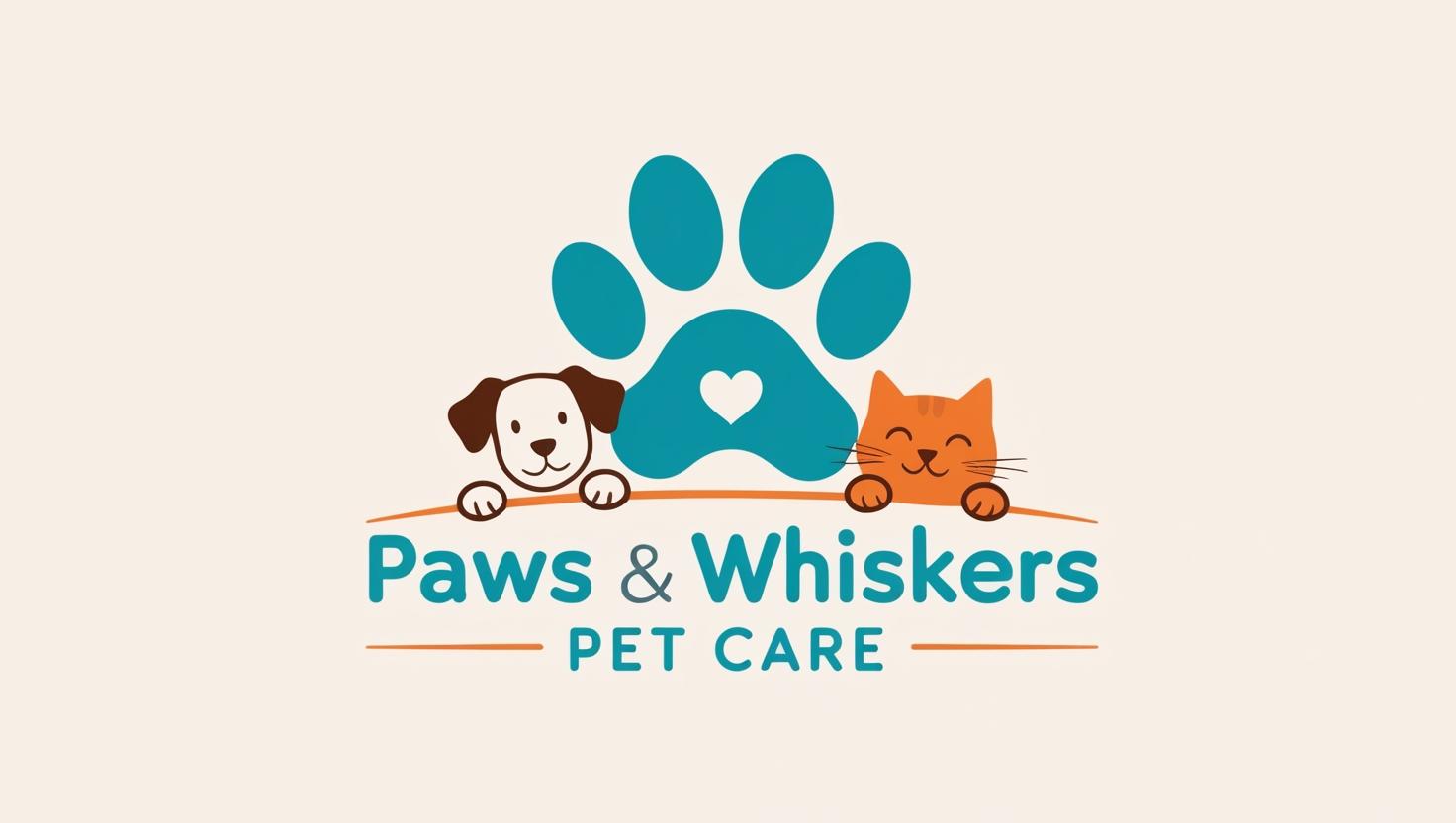 Paws & Whiskers Pet Care - Logo Design