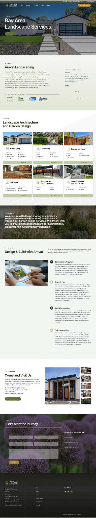 Aravat Landscaping - Landscape Services Website