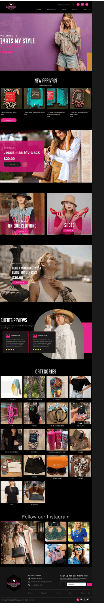 That's My Style Boutique - Boutique E-Commerce Website